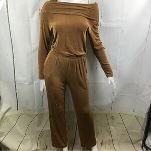 Vintage KLG & Co. Women’s Bronze Color Long Sleeve Jumpsuit Sz. S Made In USA